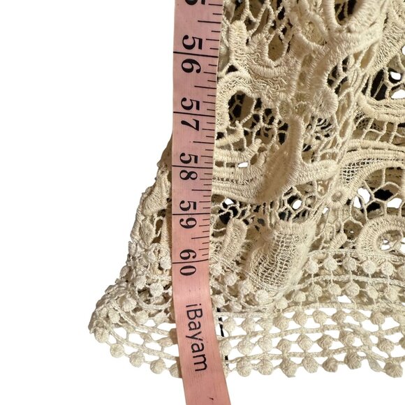 Anthropologie Sunday in Brooklyn Lace Maxi Dress Women's Medium Red Crochet - Picture 4 of 9